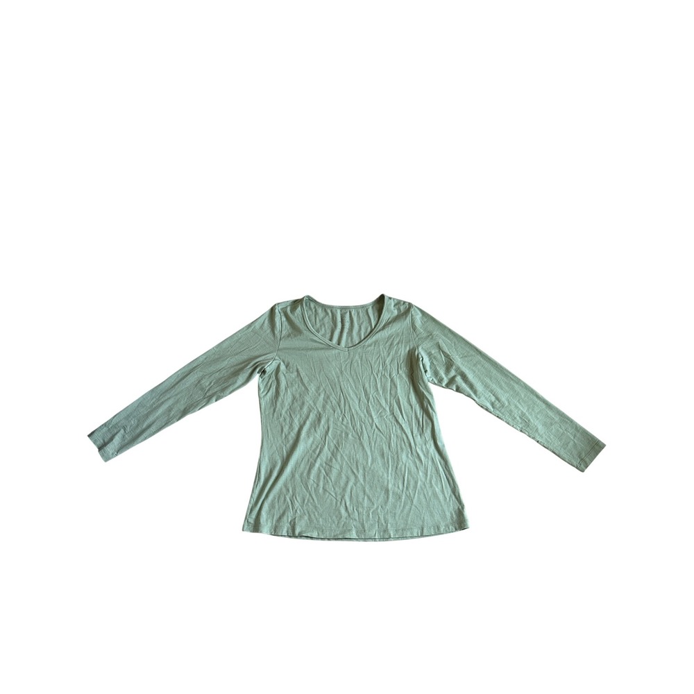 WoolX Layla V Neck Top Womens L All Season Regular Fit Merino Wool Lightweight